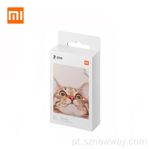 Papel para impressora fotográfica Xiaomi 20/50 folhas de 3 polegadas